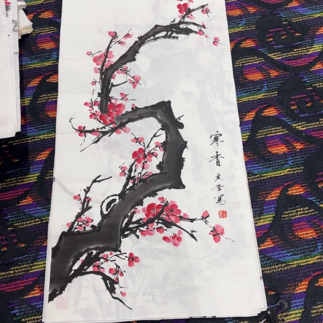 国画三尺花鸟作品童