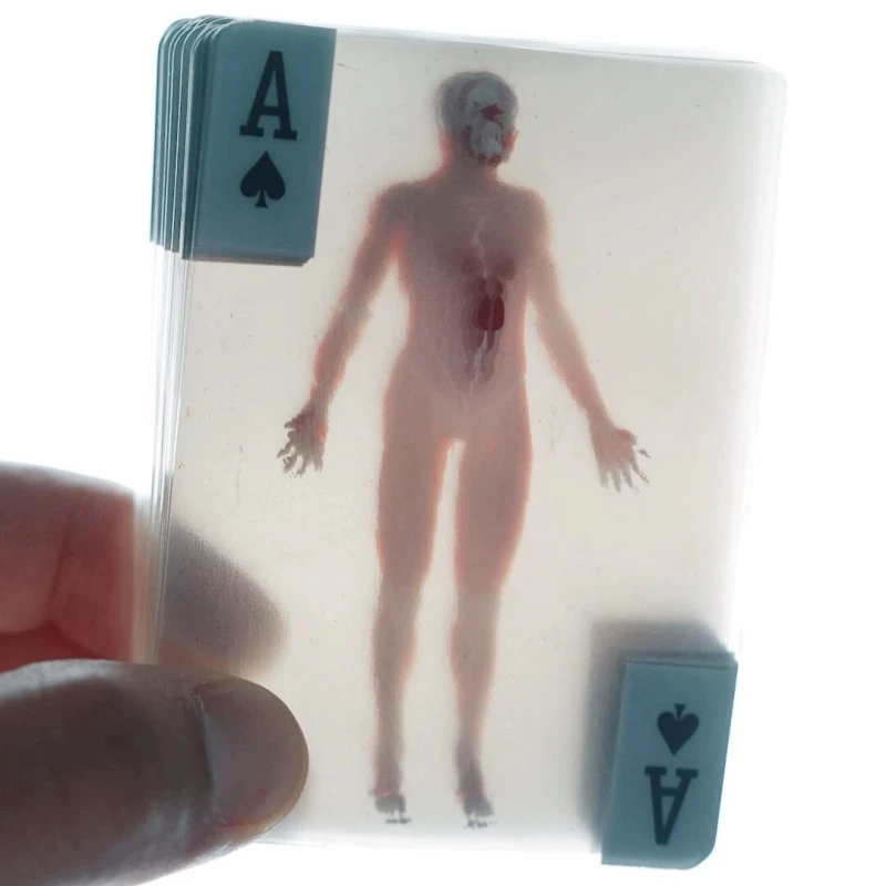 人体切片扑克牌SLICE透明人体骨骼胶片花切牌EDC解压小玩意