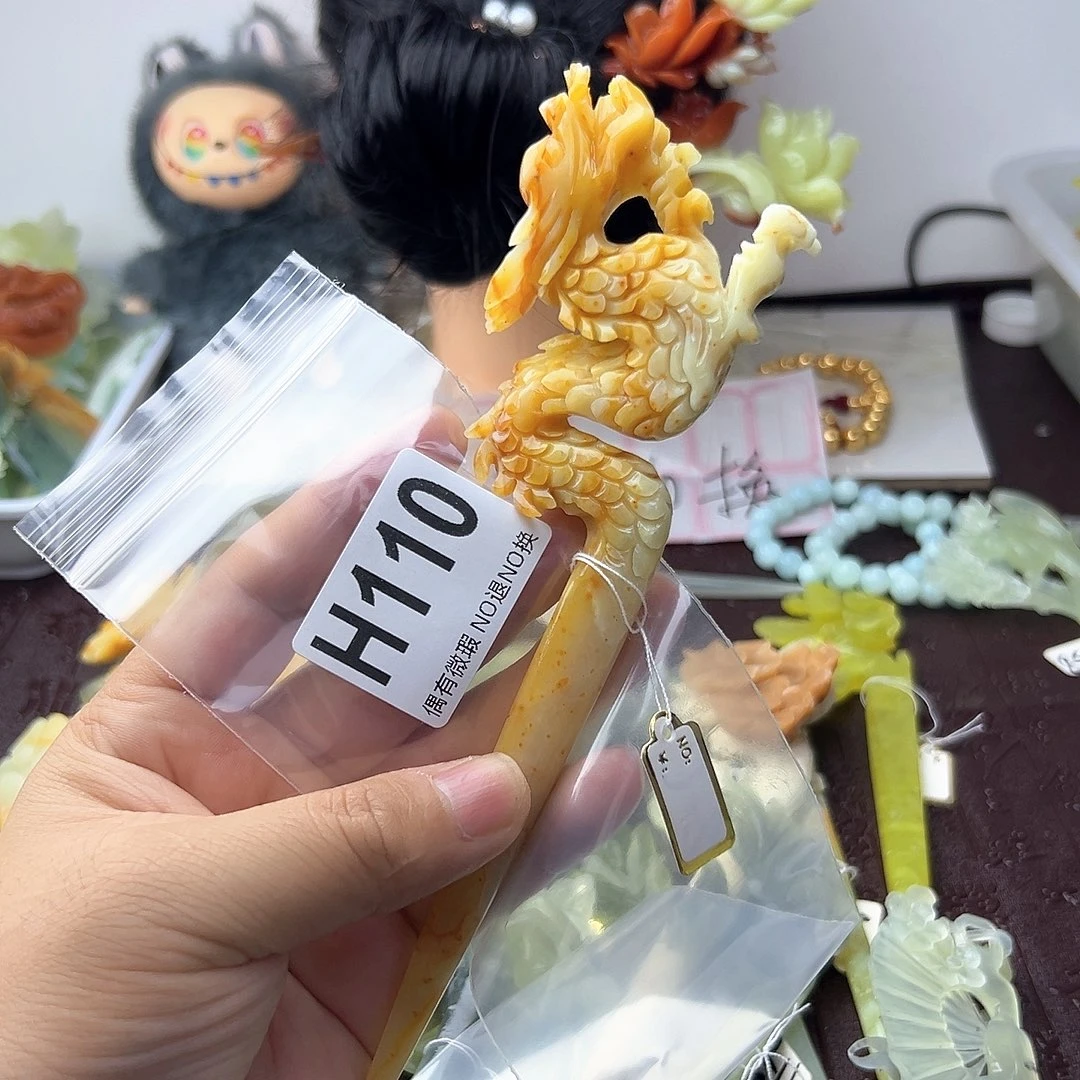 合金蛇纹石玉发饰元*?