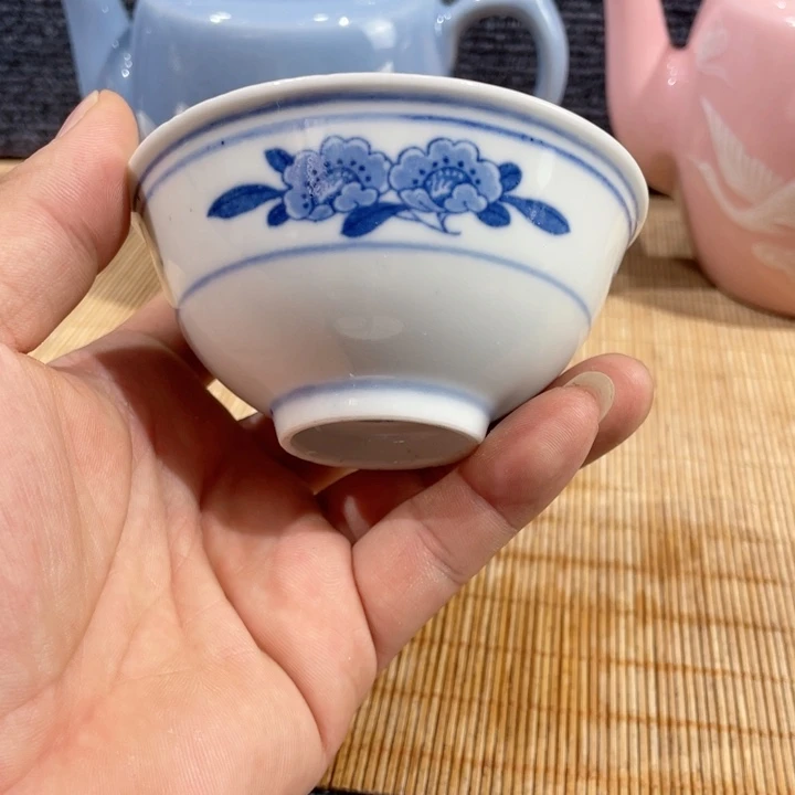 青花双梨花小茶园一个
