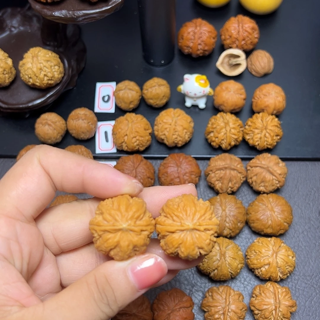 烦***休把件文玩核桃莲花磨盘28