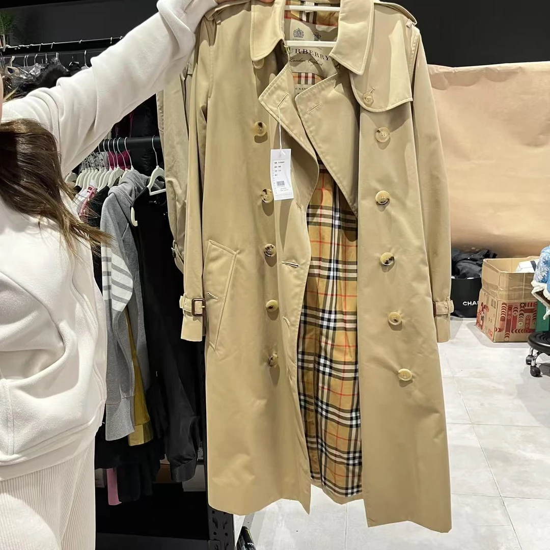 99新 BURBERRY/博柏利 卡其色 风衣长款外套38码