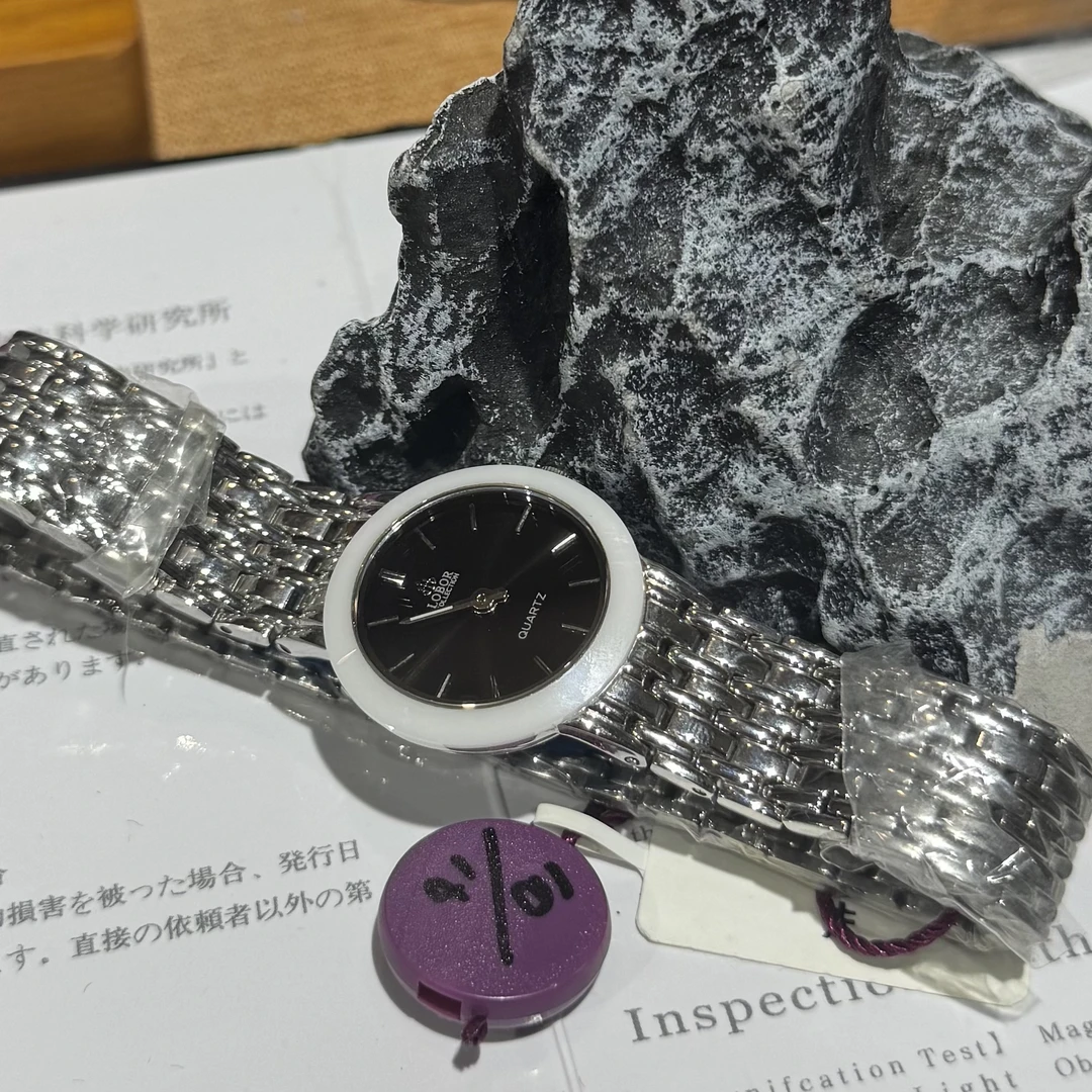 复古精致手表黑盘陶瓷圈 石英 表盘26mm C0115