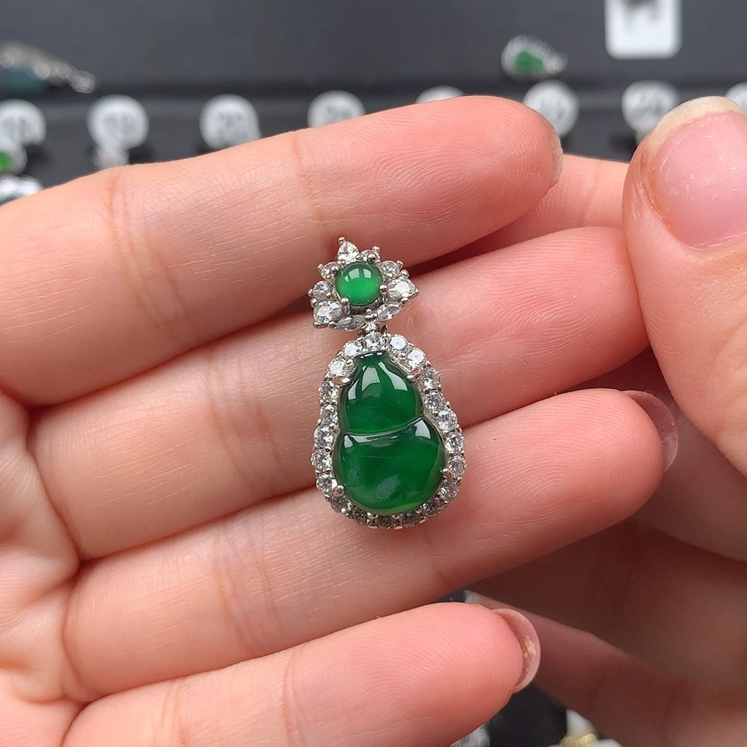 翡翠银S925镶嵌颈饰