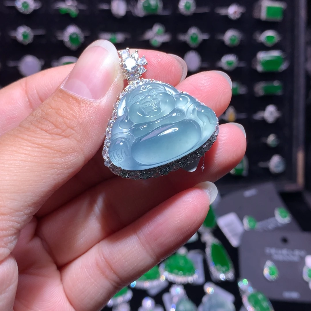 翡翠银S925镶嵌颈饰翡翠