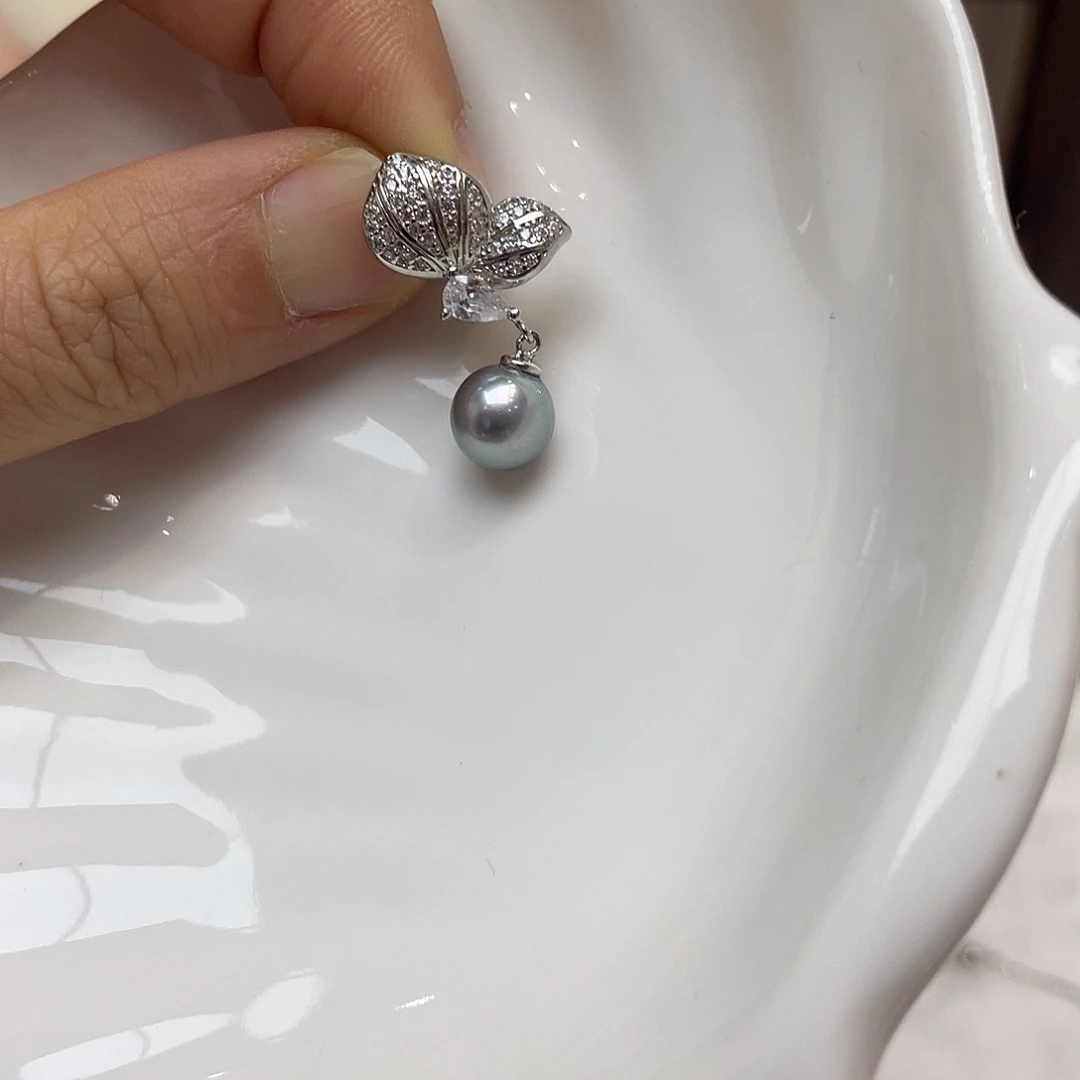 海水珍珠银S925镶嵌吊坠(不含链)