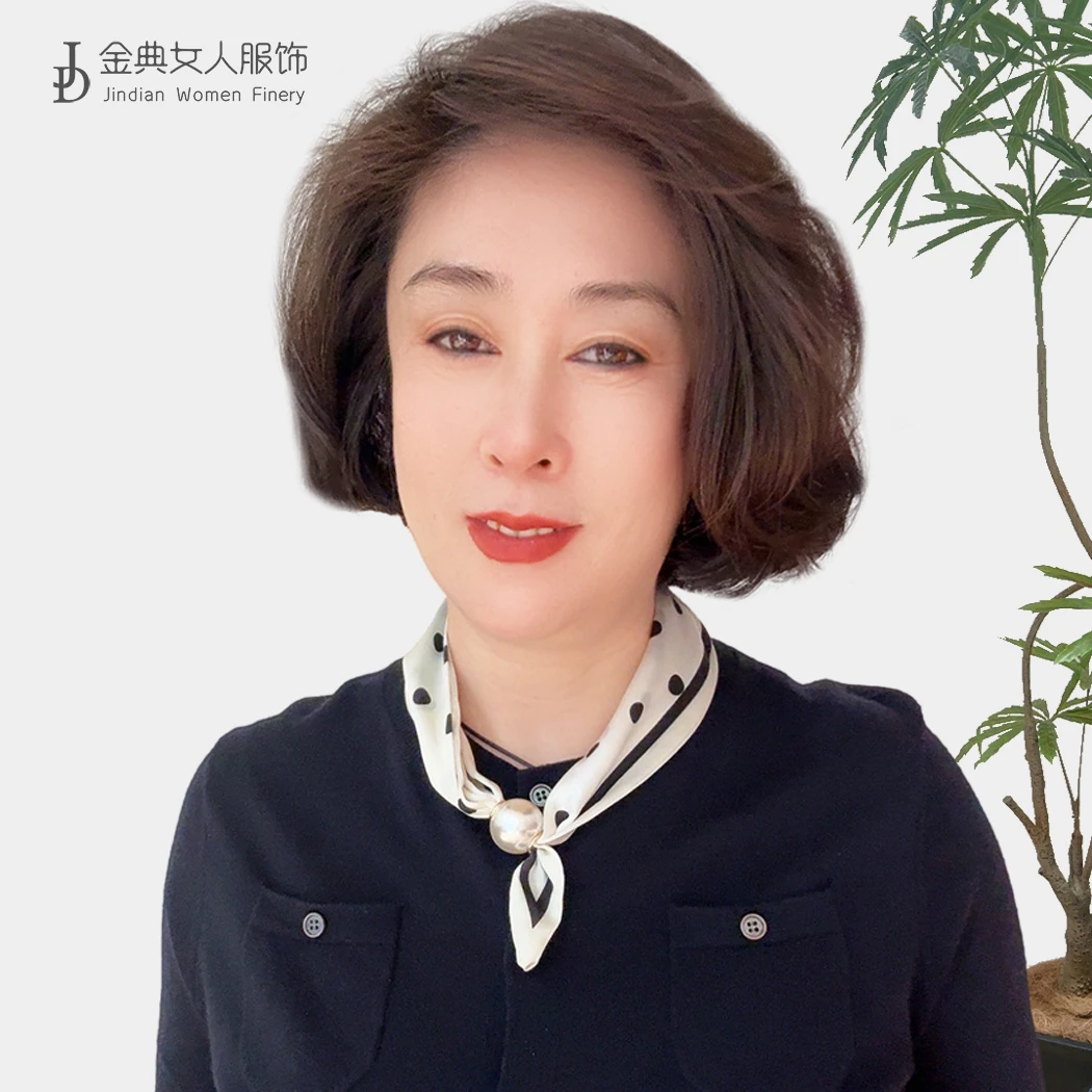 【金典女人服饰】黑白波点磁吸扣丝巾女 新款护颈围脖珍珠丝巾2895