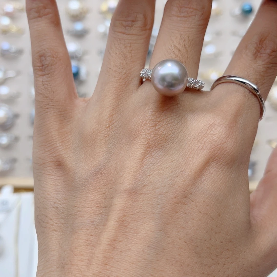 我***淘戒指合金淡水珍珠