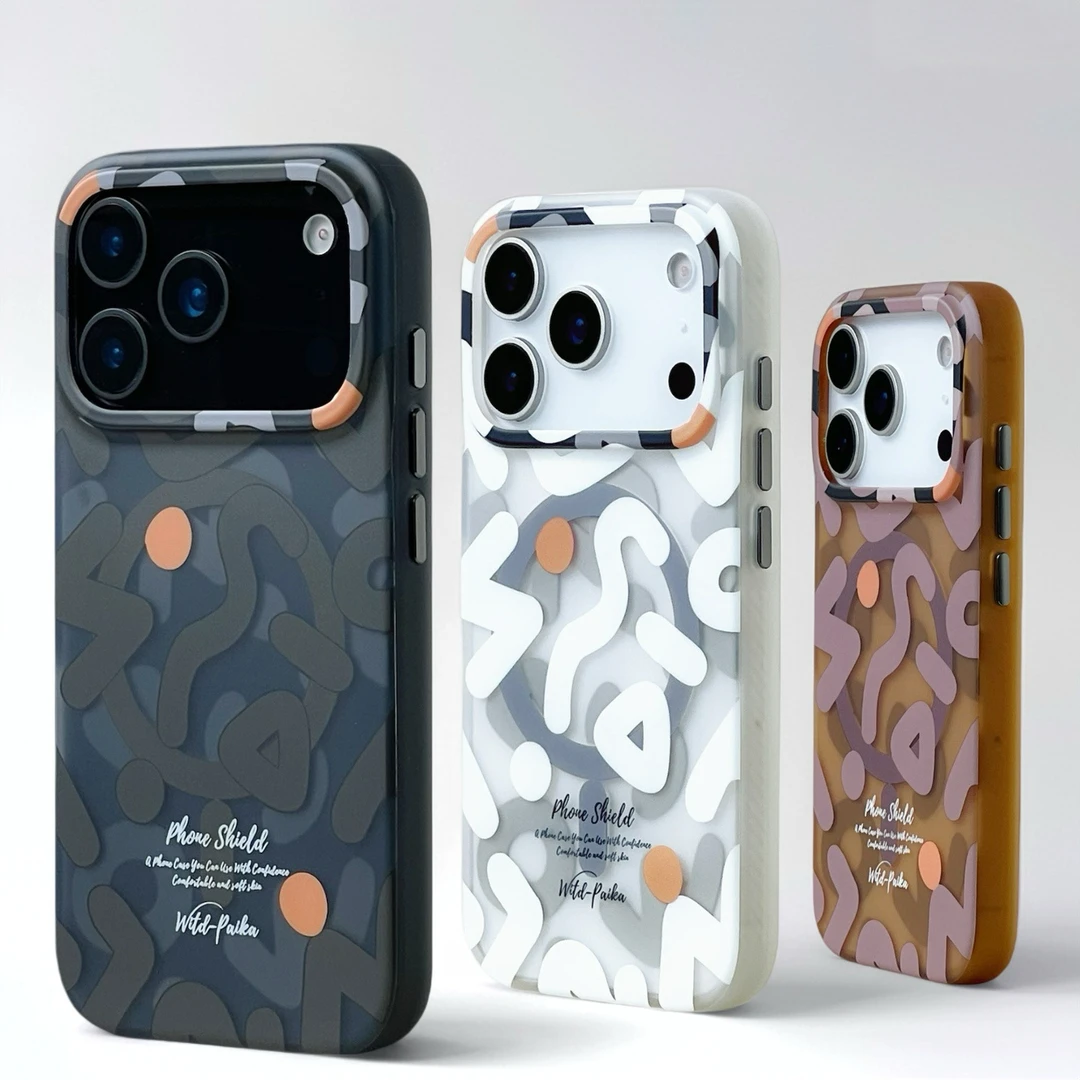 适用iPhone17promax涂鸦磨砂磁吸手机壳苹果16潮牌肤感全包保护套