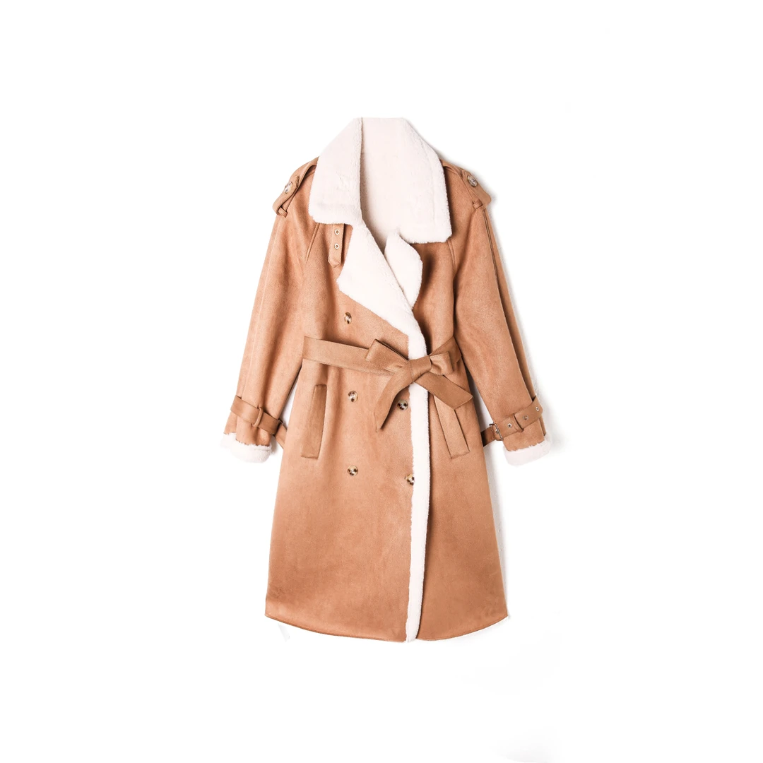 【薇薇专属】皮毛一体休闲外套女加厚保暖中长大衣47