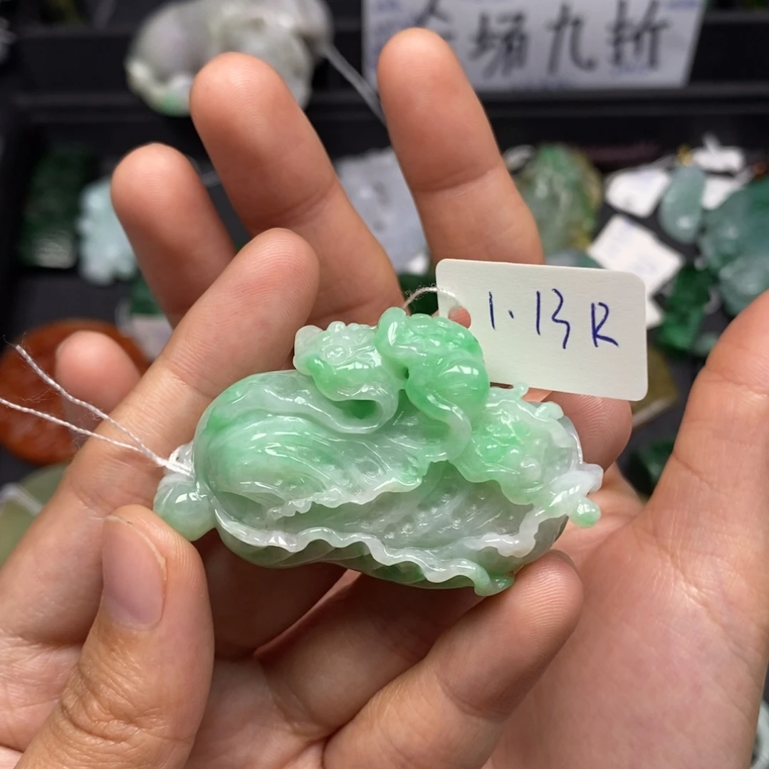 翡翠项链未镶嵌白菜 百财 挂件 34号