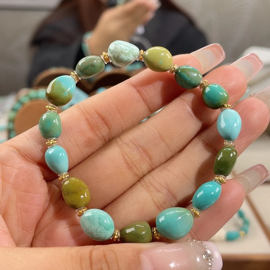 绿松石未镶嵌瓷釉糖豆豆