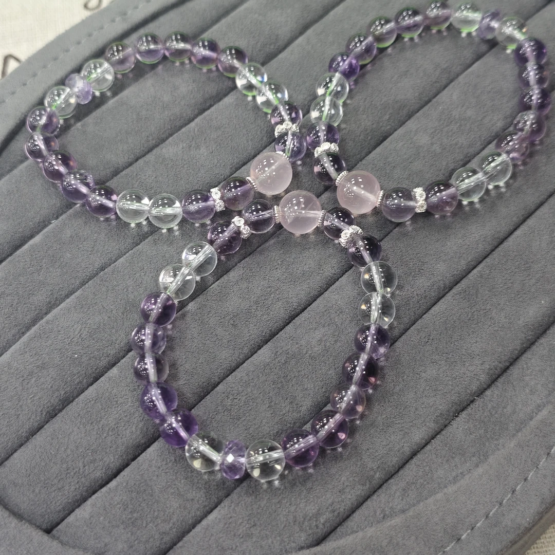 【书记甄选】原创天然紫水晶单圈手链 多样性发一件 8mm  DX5164