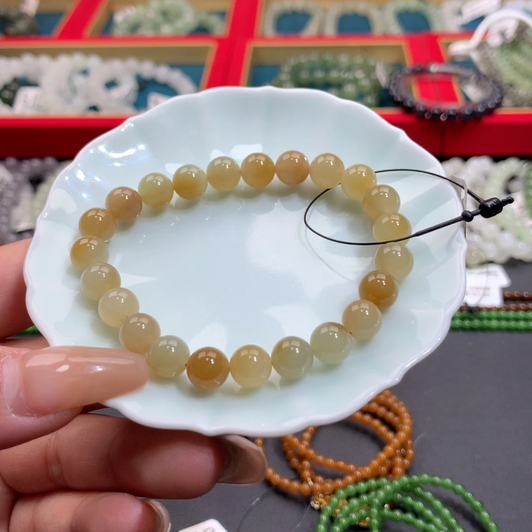 和田玉手串未镶嵌且末俏糖