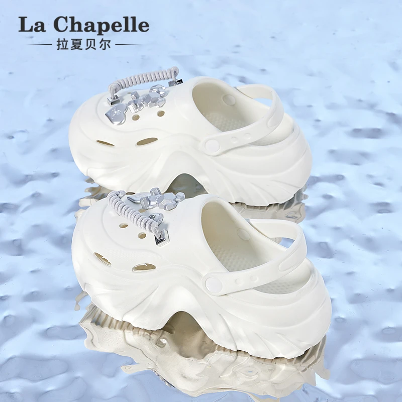 拉夏贝尔春夏女鞋外穿包头网红时尚休闲透气厚底沙滩凉拖鞋厚底女