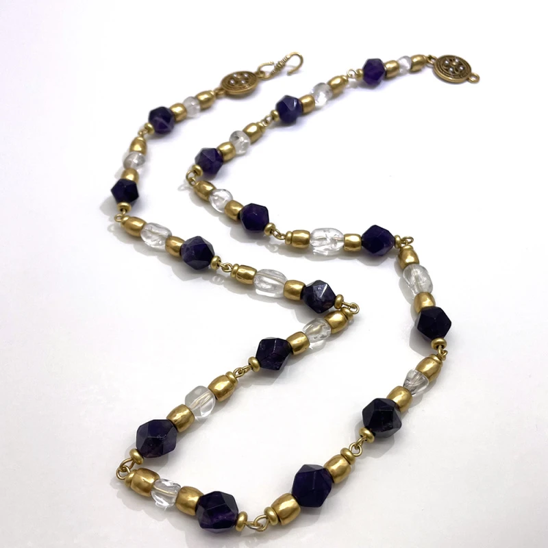 铜合金树脂项链 铜合金项链ZE022 复古法式精致项链6009