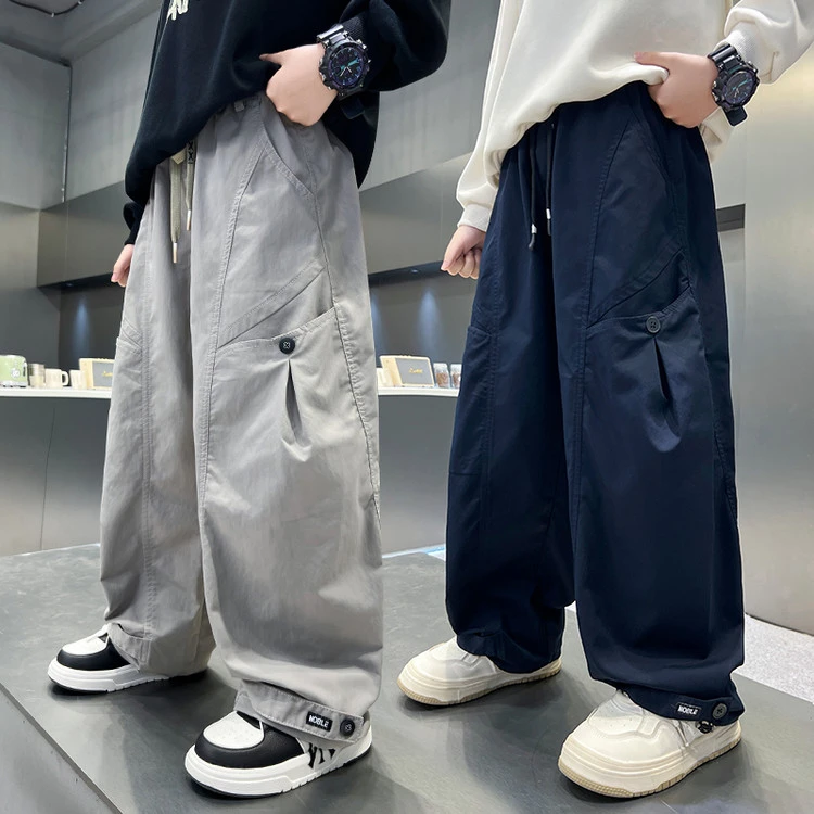 男童休闲裤2025新款工装长裤韩版儿童春秋裤子宽松中大童炸街痞帅