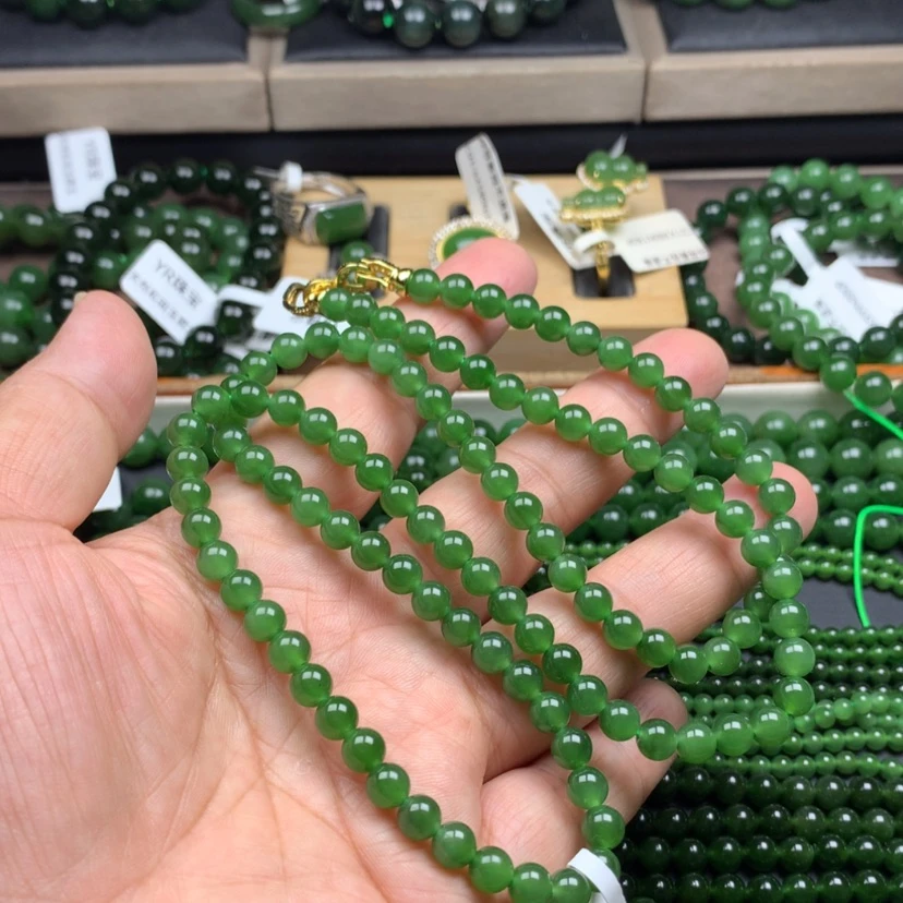 【闪购商品】颈饰未镶嵌和田玉（碧玉）冰阳6m m