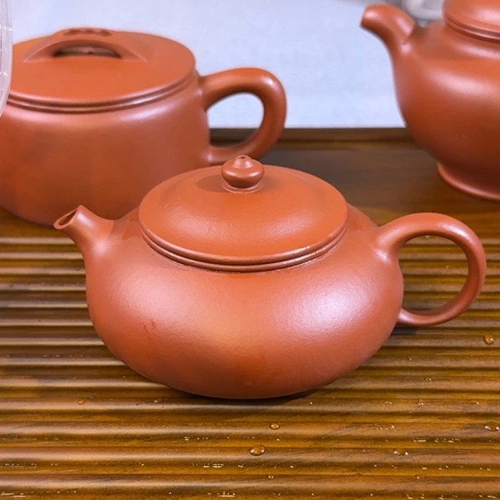 茶壶紫砂朱泥全手寒江170毫升