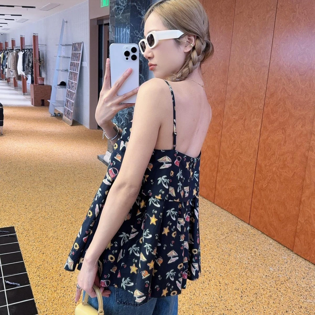 ICE DUST2025春夏假日印花花苞吊带女1280dopdop买手店