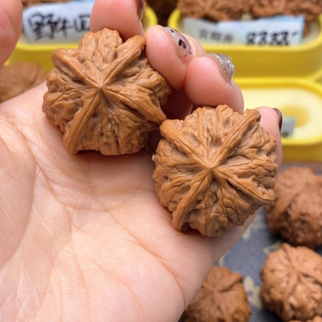 文玩核桃把件38尺雨花石四