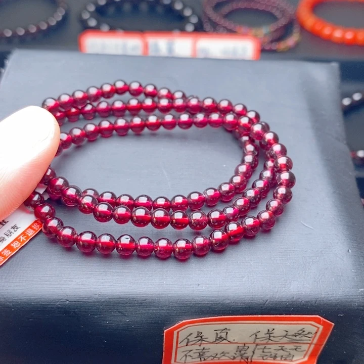 未镶嵌手链石榴石4.6