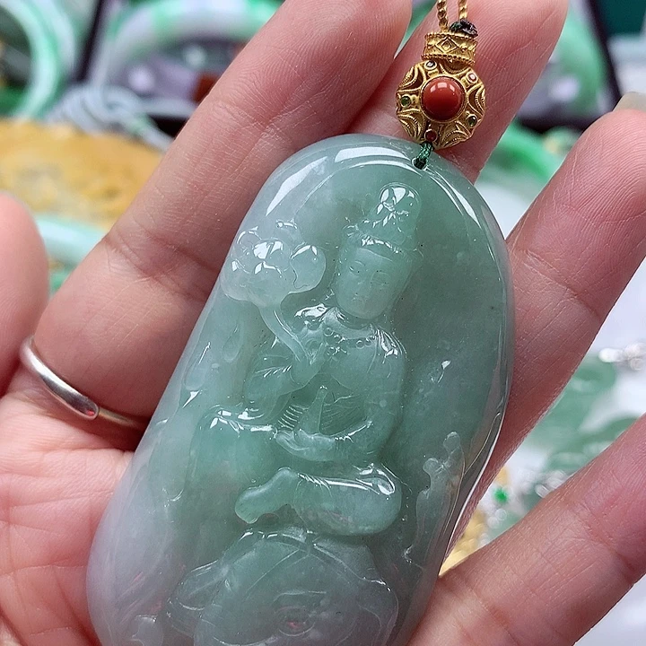 翡翠银S925镶嵌颈饰翡翠