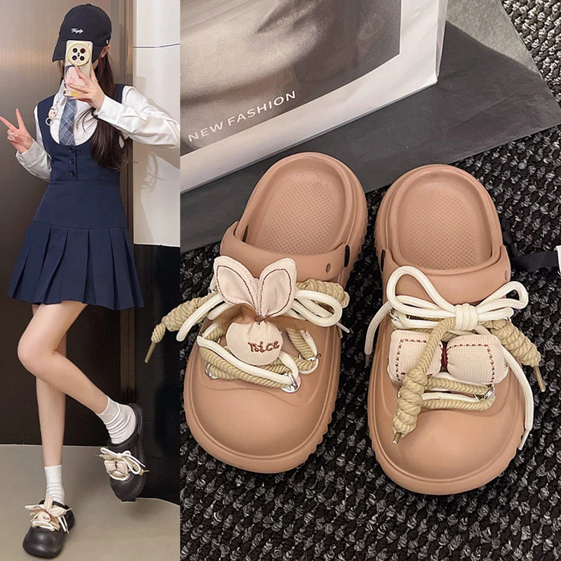 洞洞鞋女款2025新款爆款外穿防滑EVA防臭厚底踩屎感凉拖鞋