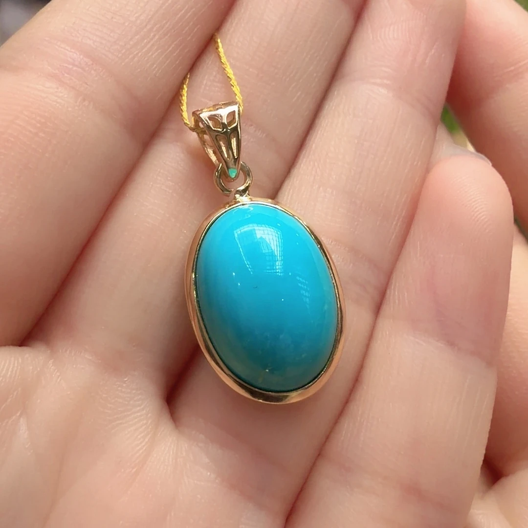 绿松石银S925镶嵌颈饰