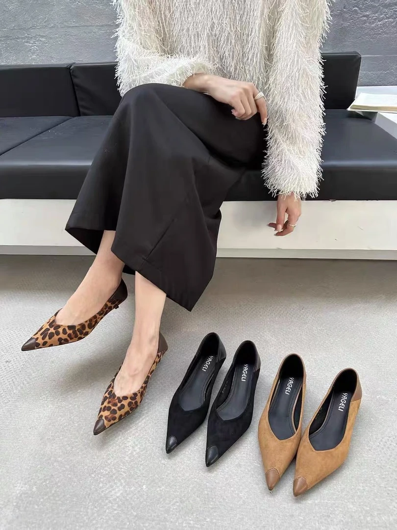 法式浅口单鞋女2025年秋季新款拼接设计感气质名媛配裙子细跟女鞋