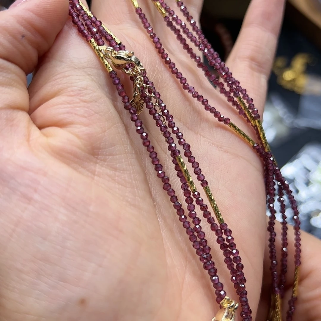 烟晶手链银S925镶嵌紫牙乌项链