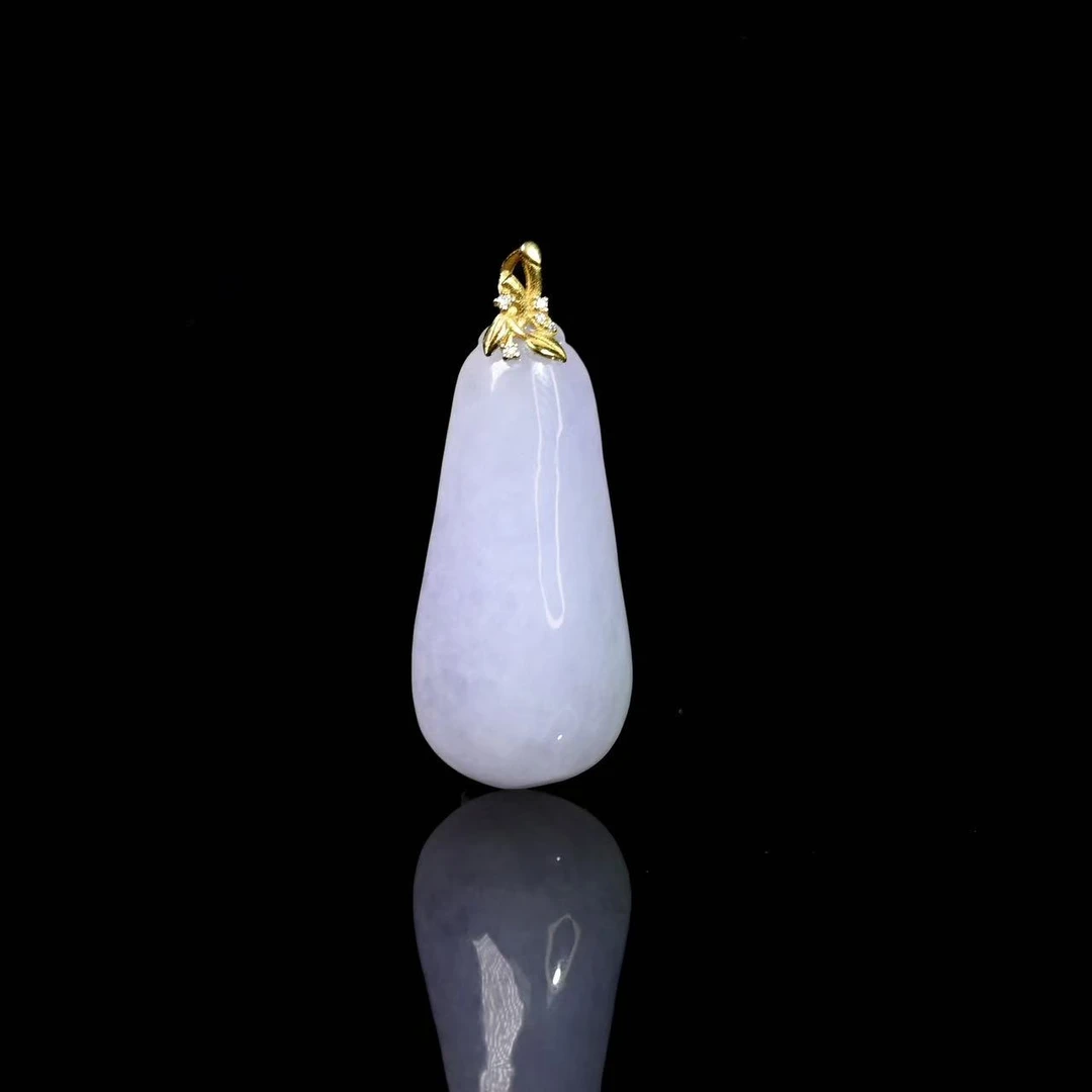 天然缅甸翡翠A货18k黄金紫底福瓜吊坠/1216018/拍卖