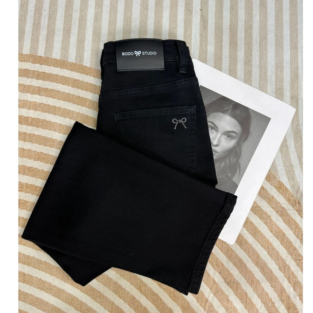 EOL秋冬新款高腰窄版牛仔弹力女修身显瘦百搭直筒烟管裤909