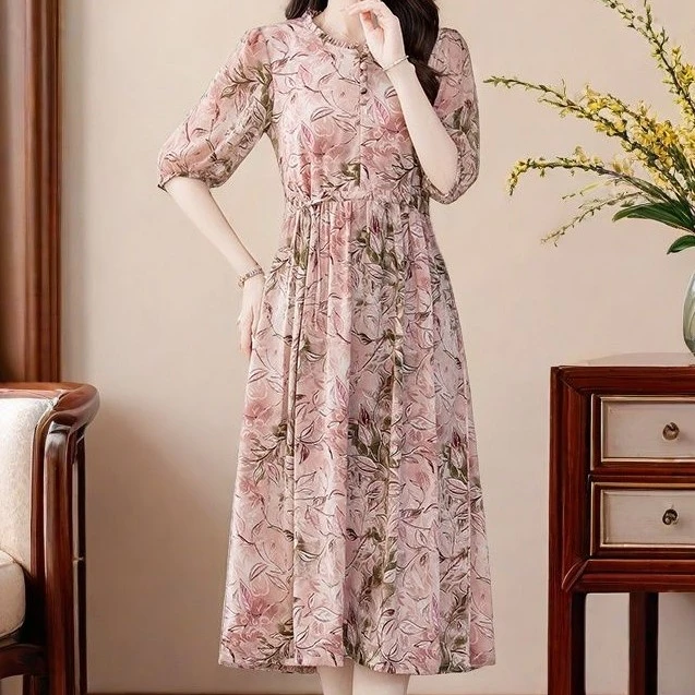 气质显瘦优雅减龄时髦长裙子新款国风02