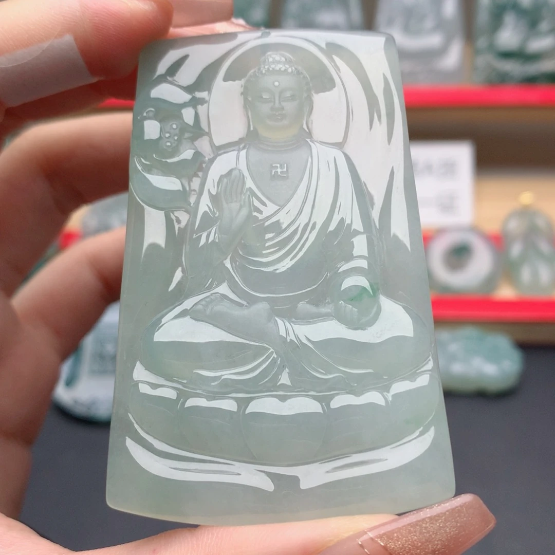 小***包翡翠未镶嵌颈饰阿弥陀佛