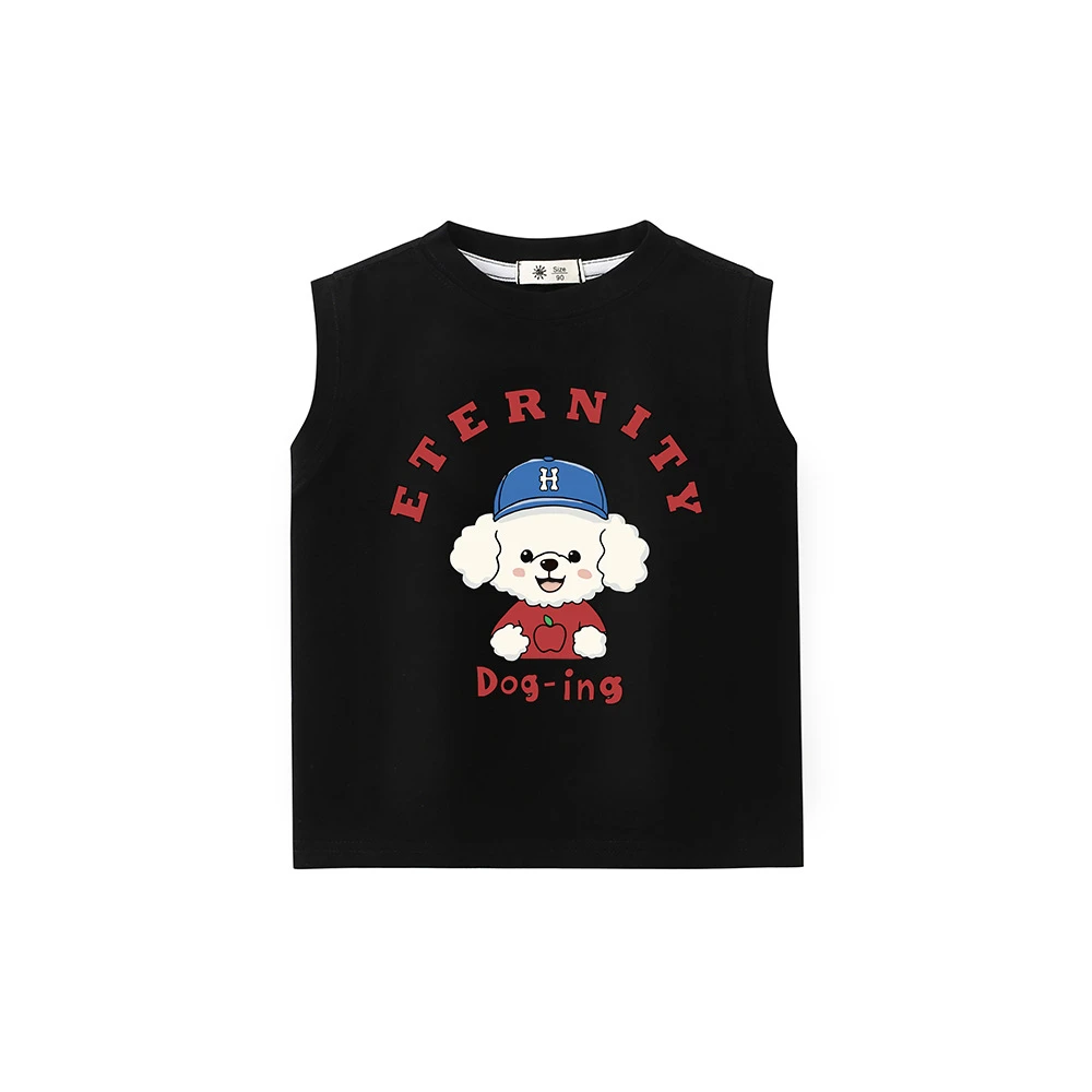 T恤夏装洋气薄款韩版夏季背心儿童2025上衣童装纯棉新款无袖男童