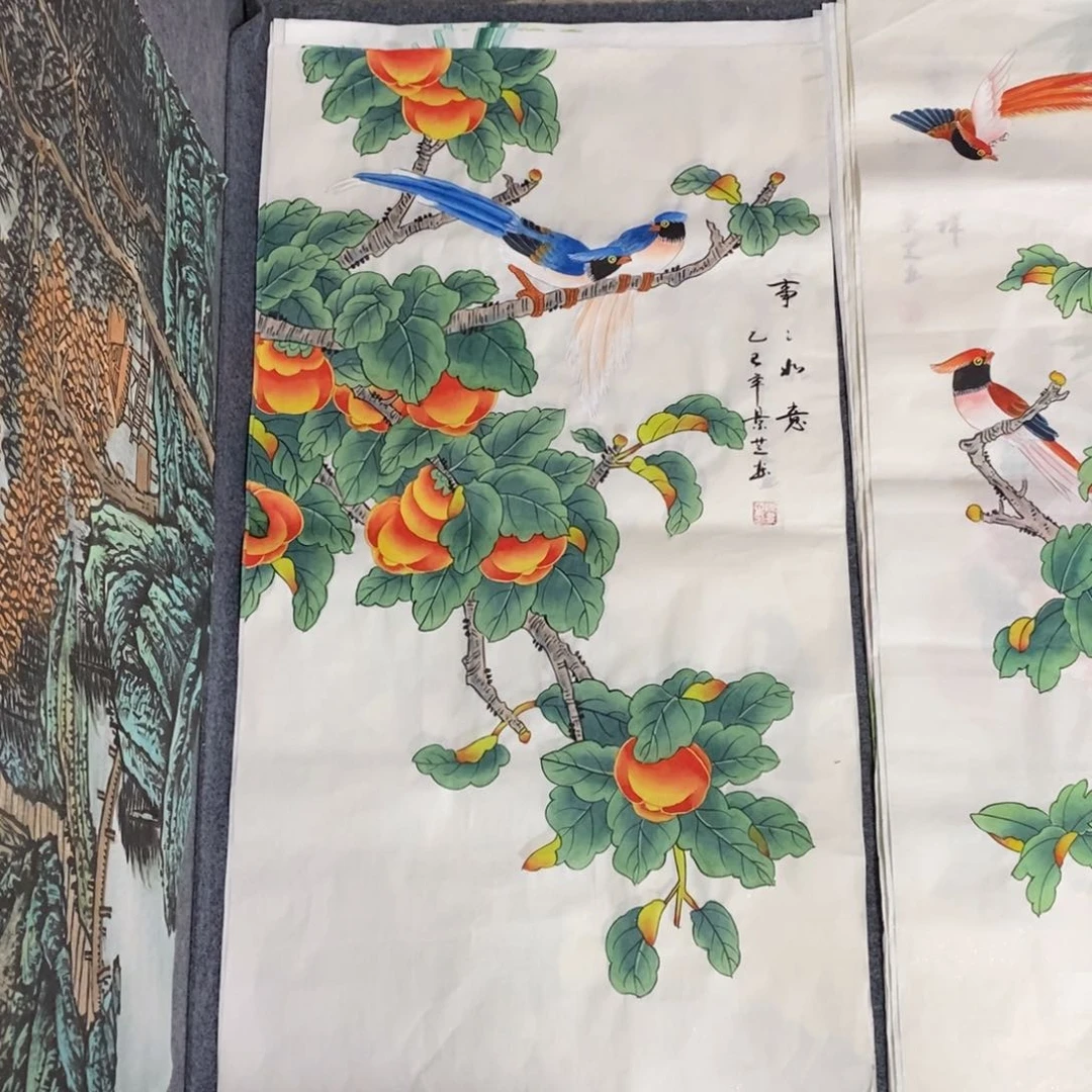 国画尺寸100✖️50三尺工笔手绘画