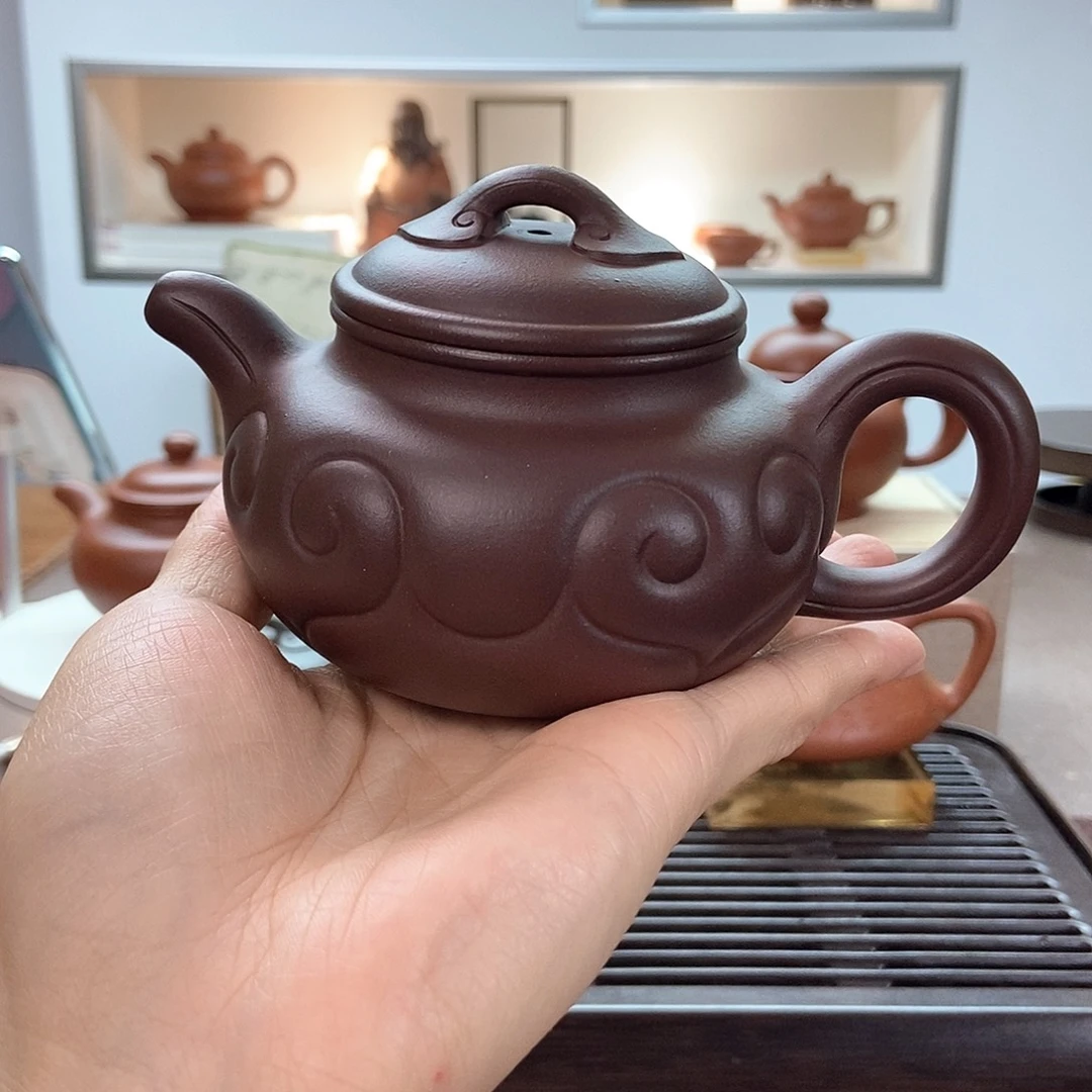 M***潘茶壶紫砂紫泥如意