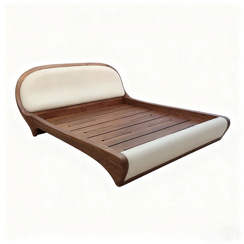 沙特王子实木床胡桃木软靠真皮1.5米婚床现代简约1.8主卧室双人床