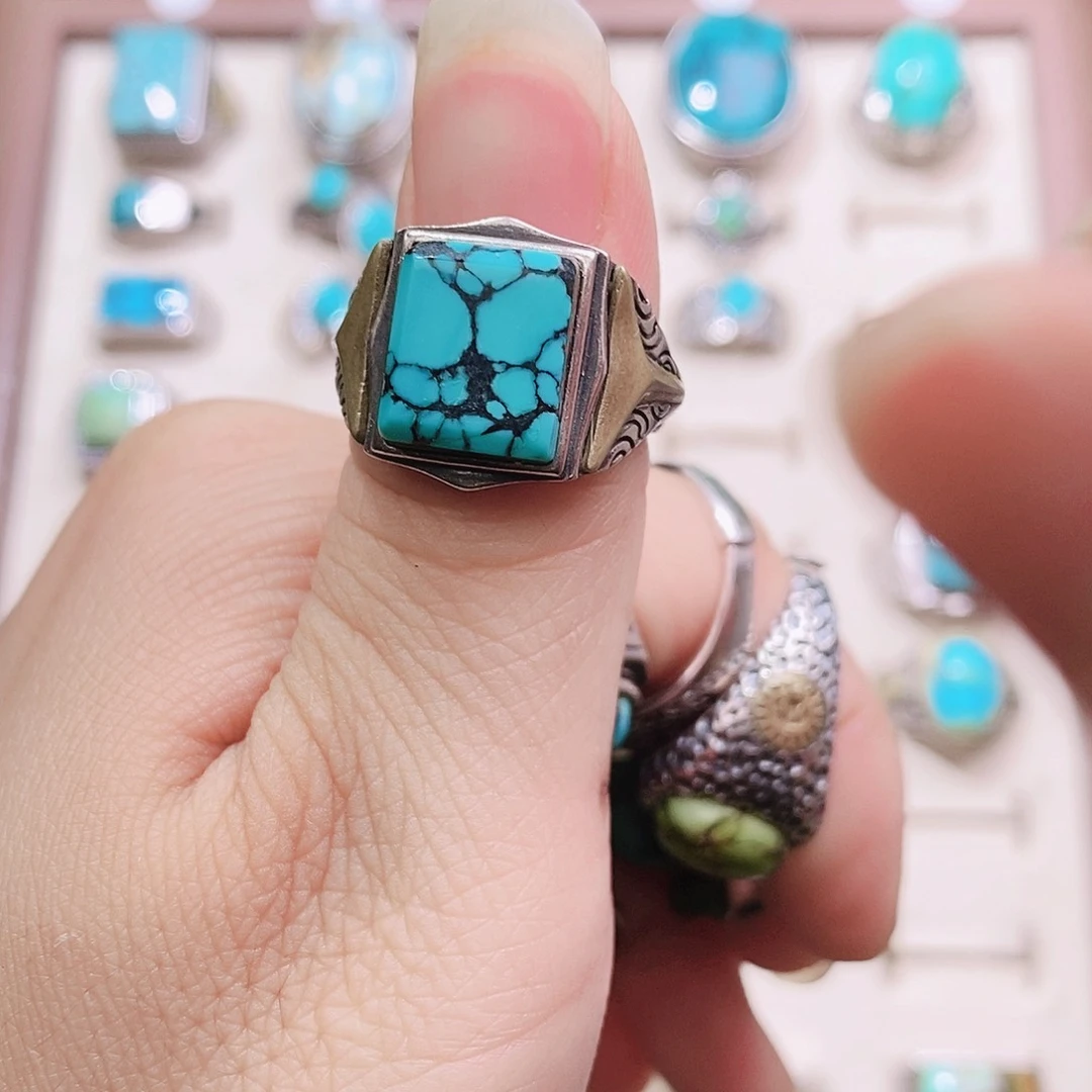 绿松石银S925镶嵌挂件