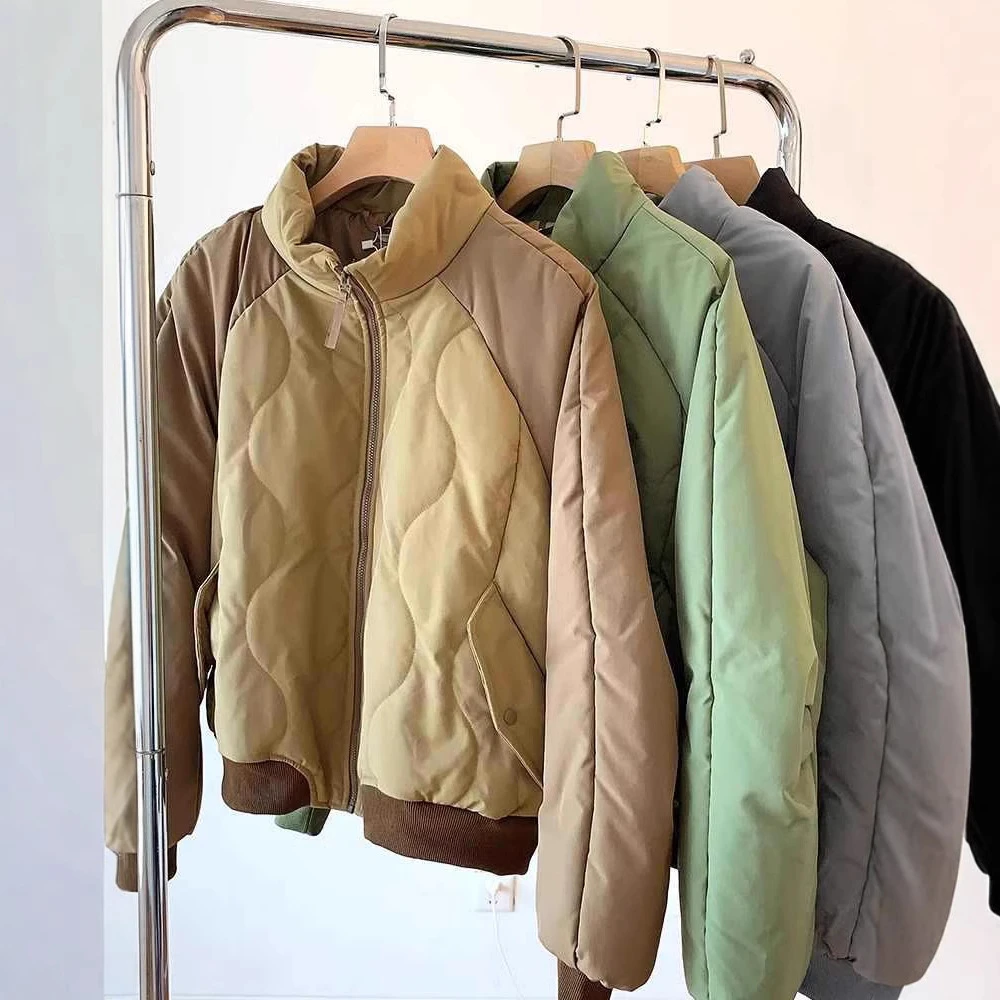 杨幂同款 复古美式飞行员夹克气绒服保暖棉衣棉服外套