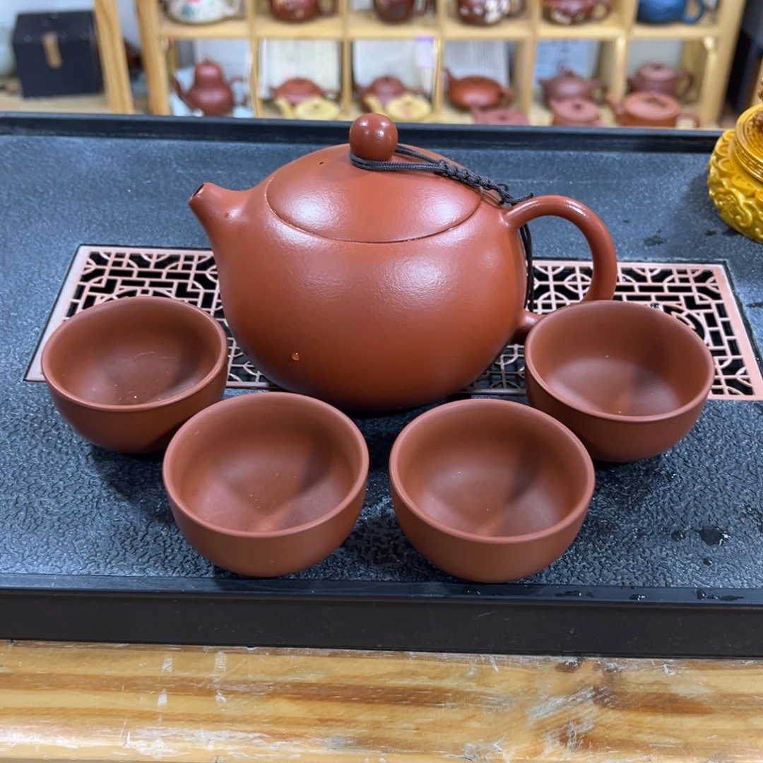 紫砂茶案胖西施（一壶四杯）