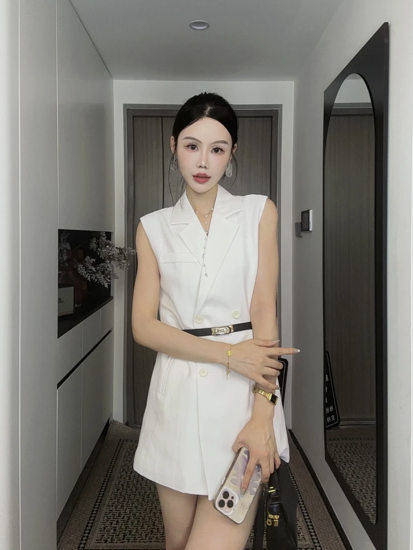 【芸子专属】时尚套装西装马甲短裤气质显瘦两件套