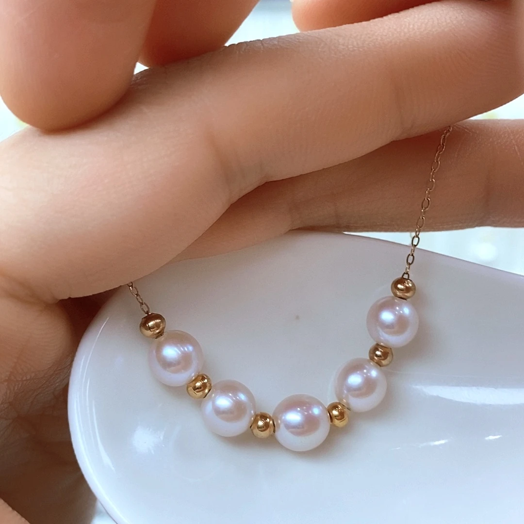 淡水珍珠银S925镶嵌颈饰