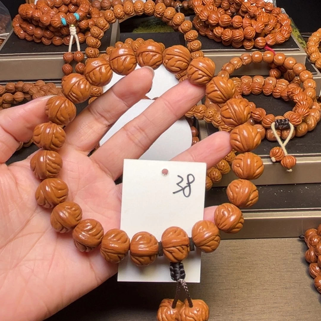 桃核手串野生双脊龙15左右精品手持