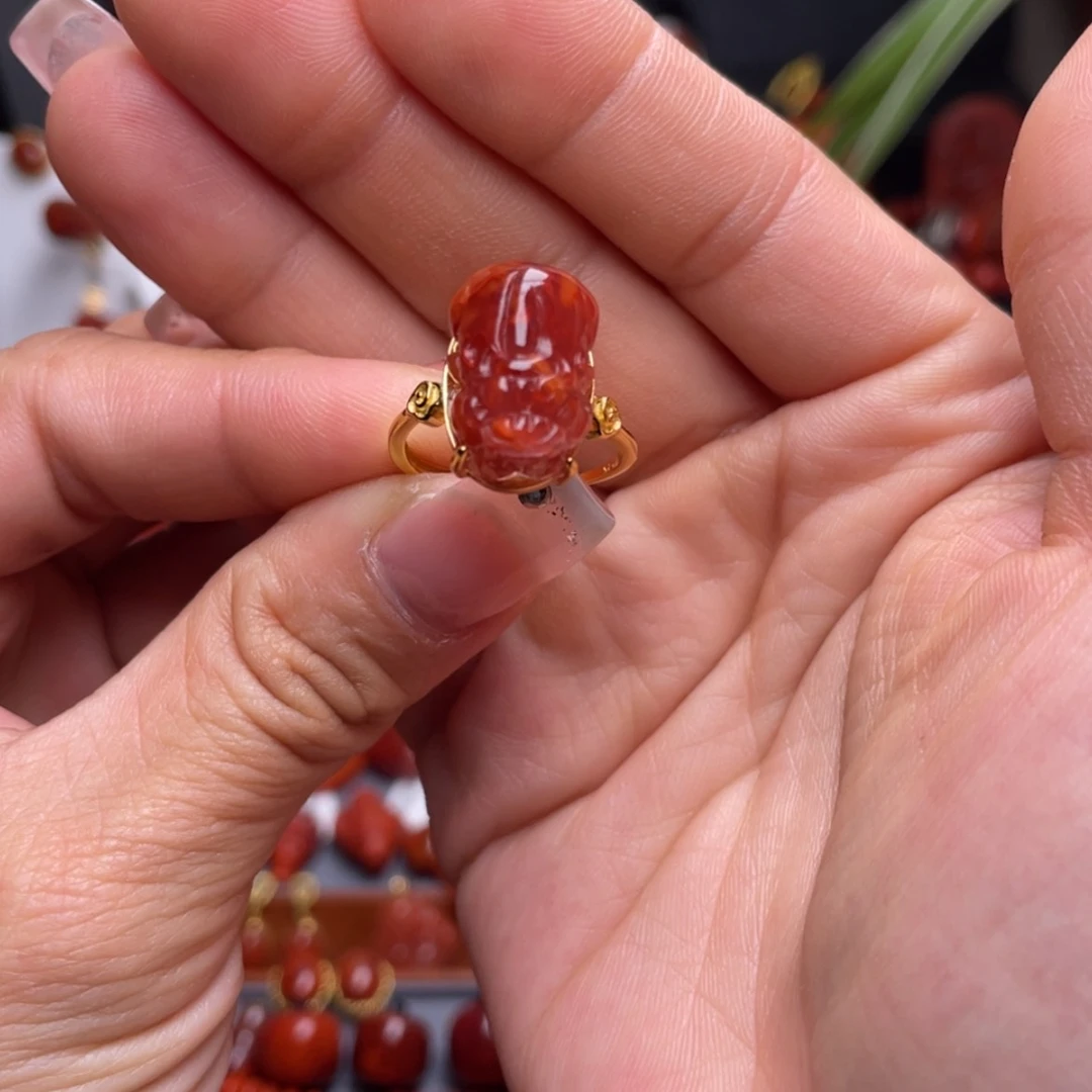 【闪购商品】南红玛瑙貔貅银S925镶嵌䒕**學