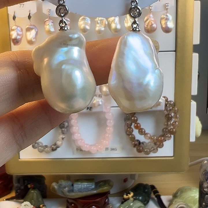 耳饰淡水珍珠银S925镶嵌