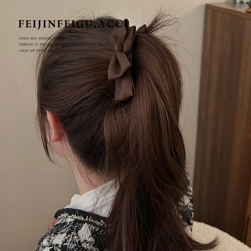 发量少~蝴蝶结香蕉夹女气质高马尾竖式扭夹横夹后脑勺免皮筋头饰