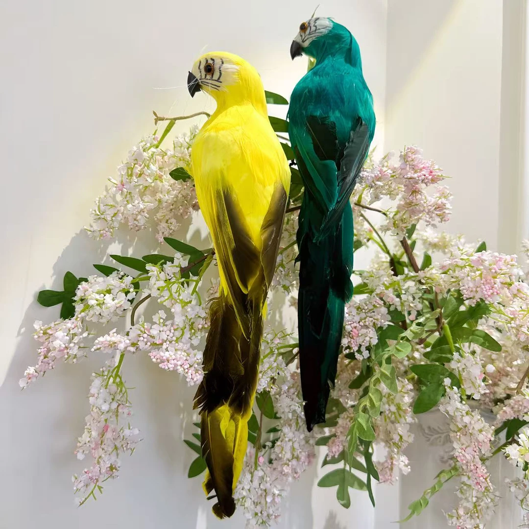 仿真可爱鹦鹉挂式摆件彩色装饰摆件