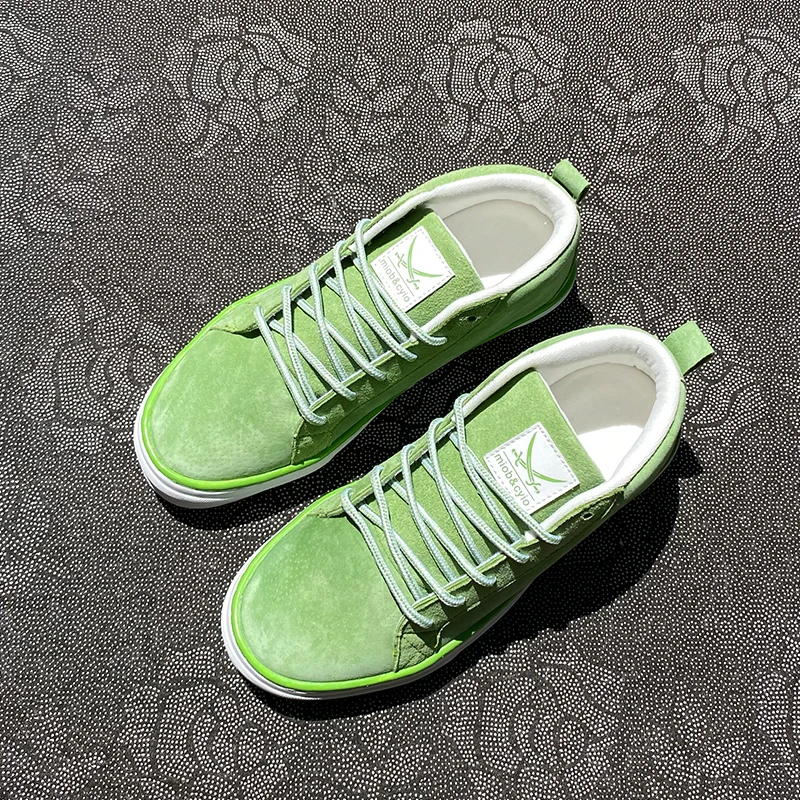 2025新款小众鞋子中帮浅绿色海盗鞋休闲板鞋时尚潮流学生潮鞋男鞋
